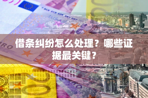 武汉借条纠纷怎么处理？哪些证据最关键？
