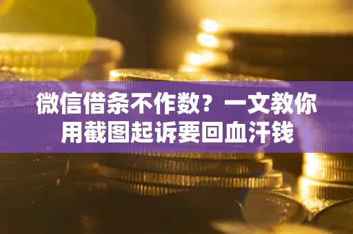 武汉微信借条不作数？一文教你用截图起诉要回血汗钱