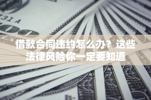 武汉借款合同违约怎么办？这些法律风险你一定要知道