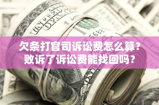 武汉欠条打官司诉讼费怎么算？败诉了诉讼费能找回吗？