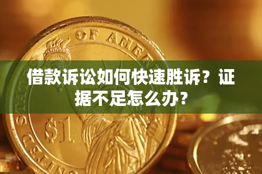 武汉借款诉讼如何快速胜诉？证据不足怎么办？