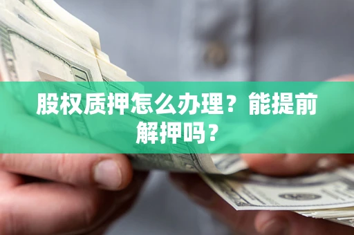 武汉股权质押怎么办理？能提前解押吗？
